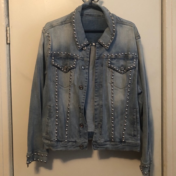 rebel wilson x angels Jackets & Blazers - Rebel Wilson X Angels studded stretch denim jacket